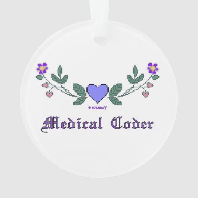 Medizinischer Kodierer-Kreuz-Stich-Druck Ornament (Rückseite)
