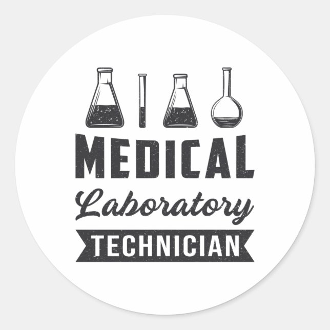 Medizinischer Labortechniker Funny Labrador Tech G Runder Aufkleber (Vorderseite)