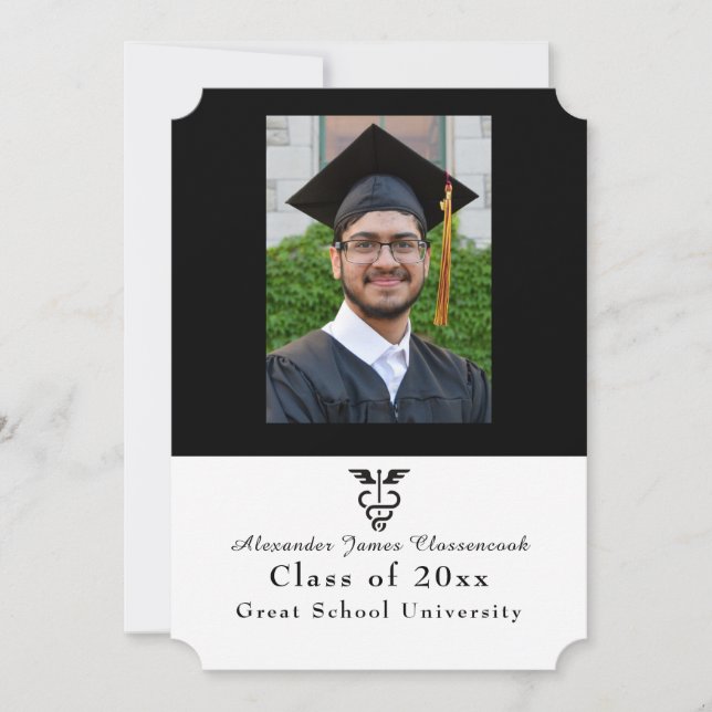 Medizinischer Minimal Moderner Schwarz-weißer Hoch Ankündigung (Vorderseite)