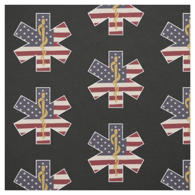 Medizinischer Notdienst-Tribut US-Flagge EMS EMT Stoff (Muster)