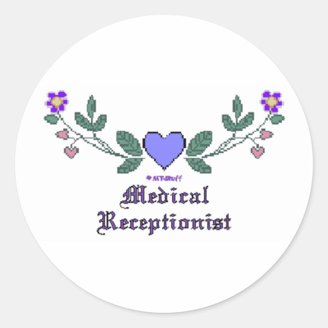 Medizinischer Rezeptionist CS Runder Aufkleber (Vorderseite)