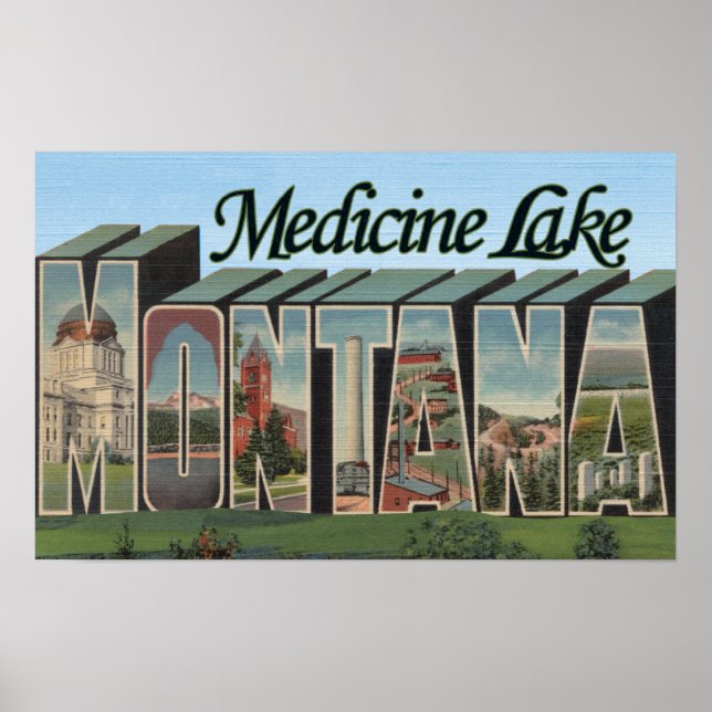 Medizinischer See, Montana Poster (Vorne)
