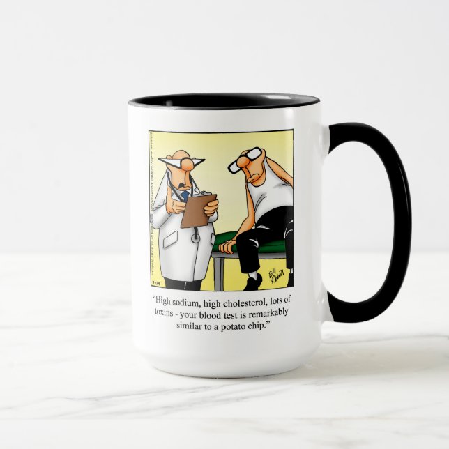 Medizinischer Spaß "Kartoffelchips" Tasse Geschenk (Rechts)