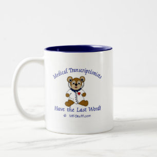 Medizinischer Transcriptionist-Bär Zweifarbige Tasse