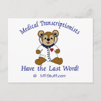 Medizinischer Transkriptionist Bär Postkarte