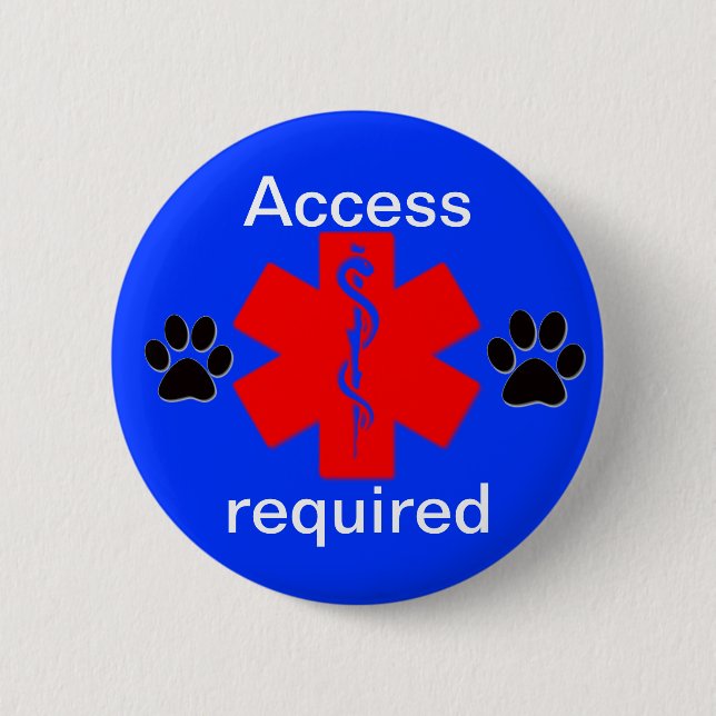 medizinischer wachsamer Symbolservice-Hundezugang Button (Vorderseite)