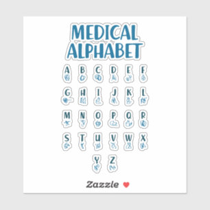 Medizinisches Alphabet Aufkleber