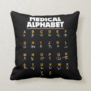 Medizinisches Alphabet für Doktoren Nurses Kissen