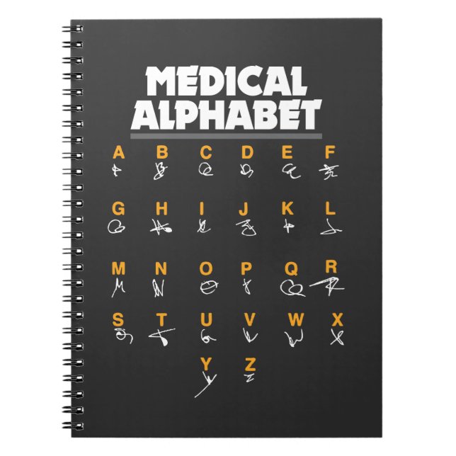 Medizinisches Alphabet für Doktoren Nurses Notizblock (Vorderseite)