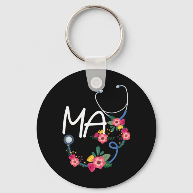 Medizinisches Assistenzkrankenhaus Stethoscope Flo Schlüsselanhänger (Vorderseite)