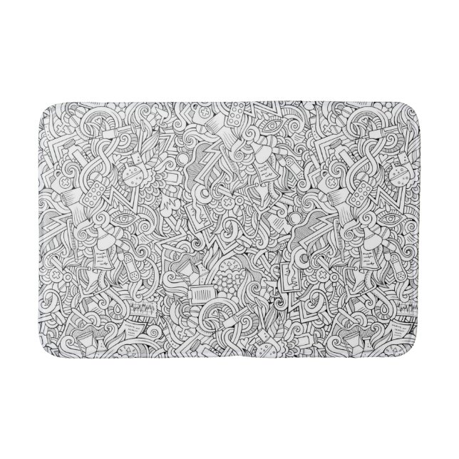 Medizinisches B&W Muster Badematte (Vorderseite)