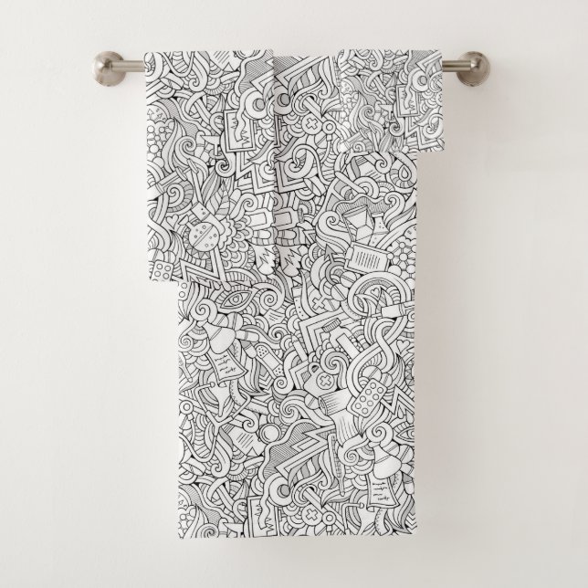 Medizinisches B&W Muster Badhandtuch Set (Insitu)