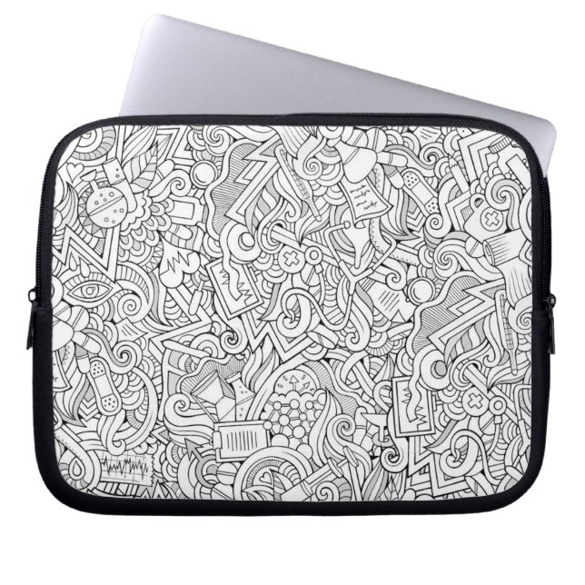 Medizinisches B&W Muster Laptopschutzhülle (Vorderseite)
