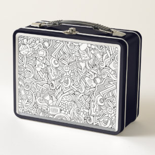 Medizinisches B&W Muster Metall Brotdose