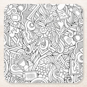 Medizinisches B&W Muster Rechteckiger Pappuntersetzer