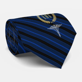 Medizinisches Berufliches Mit Monogramm Blau Krawatte