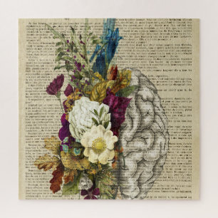 medizinisches Blumen-Gehirn-Anatomie-Poster