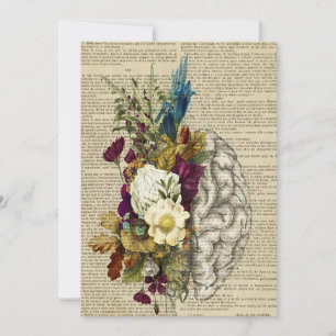 medizinisches Blumen-Gehirn-Anatomie-Poster Einladung