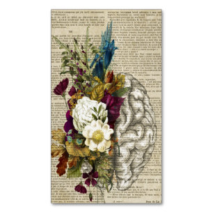 medizinisches Blumen-Gehirn-Anatomie-Poster Magnetische Visitenkarte
