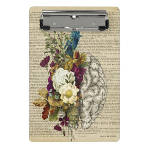 medizinisches Blumen-Gehirn-Anatomie-Poster Mini Klemmbrett