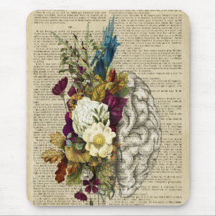 medizinisches Blumen-Gehirn-Anatomie-Poster Mousepad