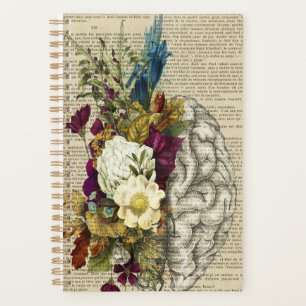 medizinisches Blumen-Gehirn-Anatomie-Poster Planer