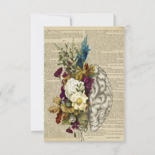 medizinisches Blumen-Gehirn-Anatomie-Poster RSVP Karte