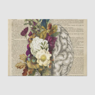 medizinisches Blumen-Gehirn-Anatomie-Poster Seidenpapier