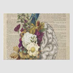 medizinisches Blumen-Gehirn-Anatomie-Poster Seidenpapier
