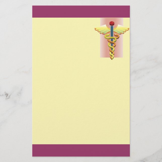 Medizinisches Briefpapier mit Cadduceus (Vorderseite)