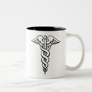 Medizinisches Caduceus-Symbol Professioneller Bech Zweifarbige Tasse