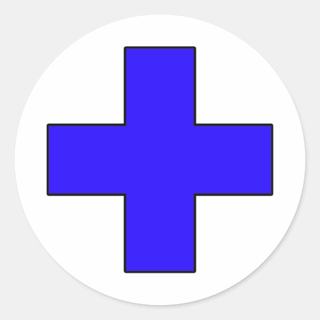 Medizinisches Cross Medical Life Rettend Guard Sym Runder Aufkleber (Vorderseite)