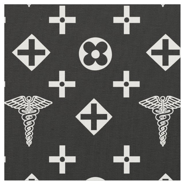 Medizinisches Gewebe. Logo für Ärzte Stoff (Nahaufnahme)