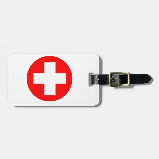 Medizinisches Kreuz Gepäckanhänger (Vorderseite horizontal)