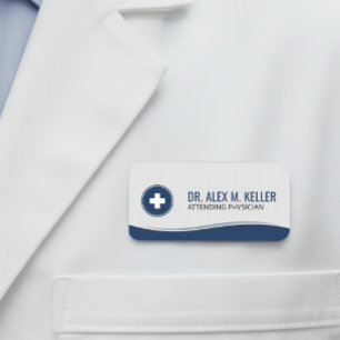 Medizinisches Namensschild Navy Blau Clinical Wa
