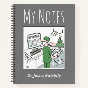 Medizinisches Notizbuch mit Namen des Besitzers