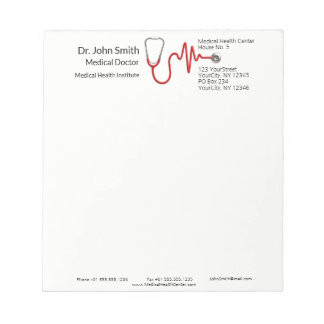 Medizinisches Stethoskop ECG Wave EKG Heartbeat Li Notizblock