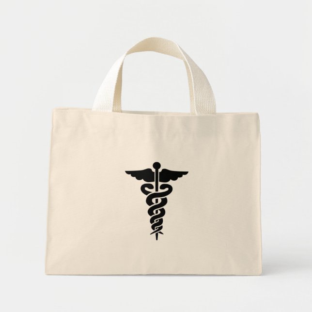 Medizinisches Symbol Caduceus Mini Stoffbeutel (Vorne)