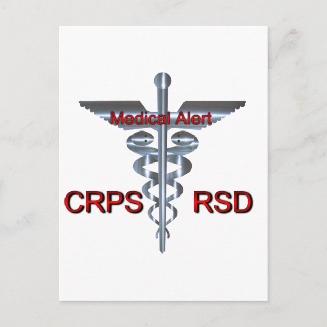 Medizinisches Symbol - CRPS-RSD-Warnhinweis Postkarte (Vorderseite)