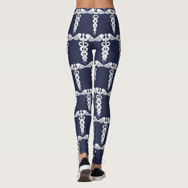 Medizinisches Symbol für niedliche blaue Krankensc Leggings (Rückseite)