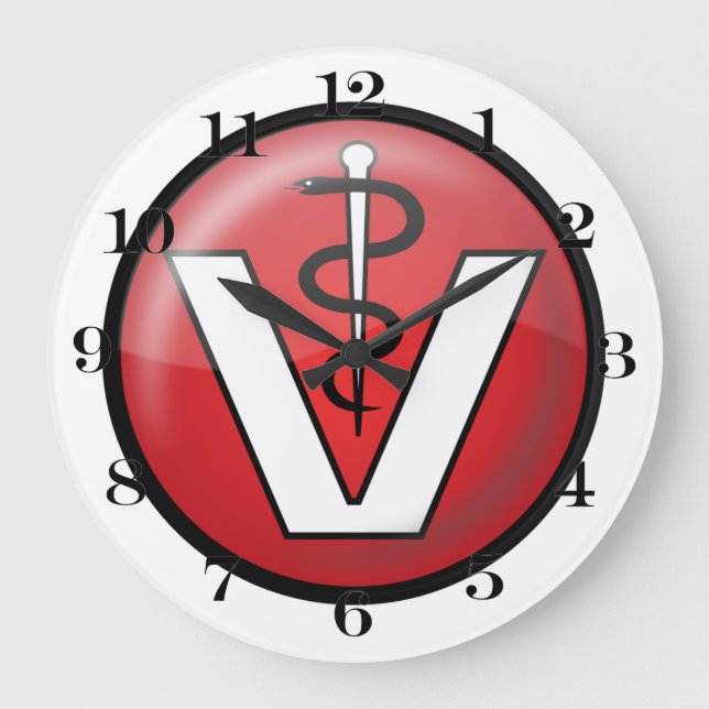 Medizinisches Symbol Große Wanduhr (Vorderseite)