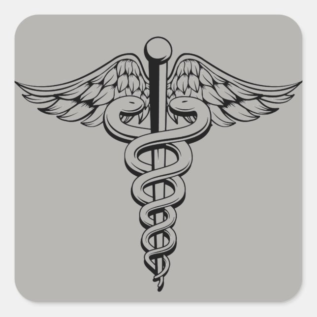 Medizinisches Symbol Quadratischer Aufkleber (Vorderseite)