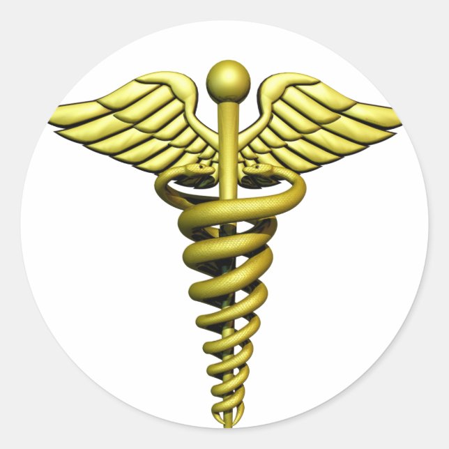 Medizinisches Symbol Runder Aufkleber (Vorderseite)