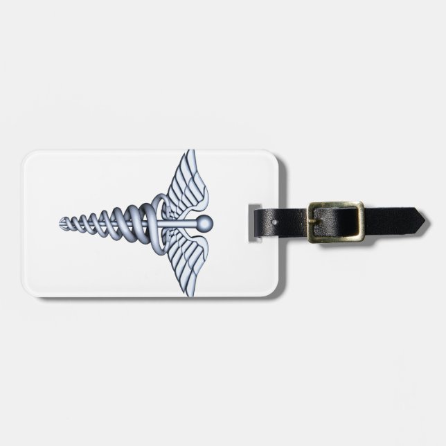 Medizinisches Symbol-Silber Gepäckanhänger (Vorderseite horizontal)