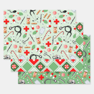 Medizinisches Weihnachtsgeschenk Geschenkpapier Set