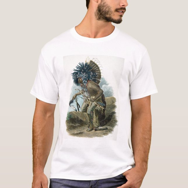 Medizinmann des Mandan Stammes im Kostüm von T-Shirt (Vorderseite)