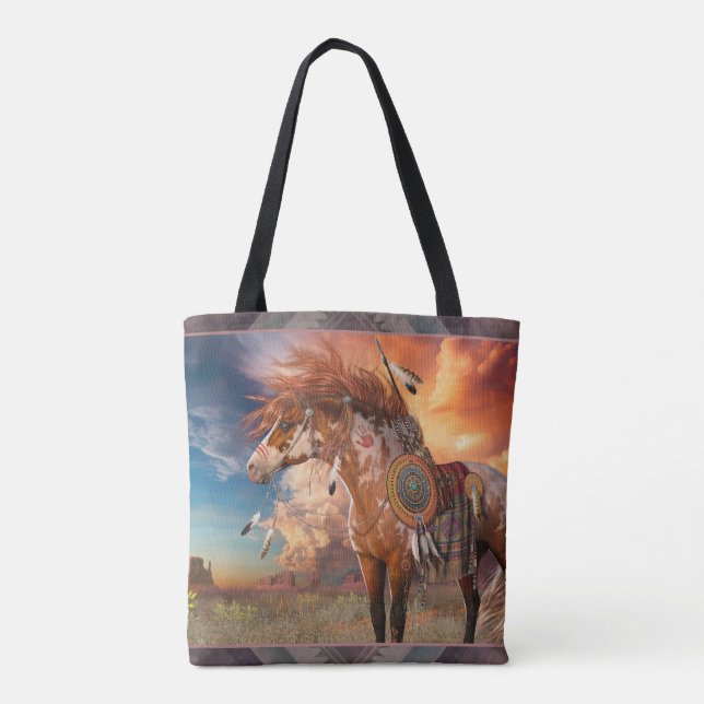Medizinpferd mit Tote-Beutel Tasche (Rückseite)