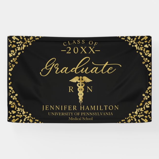 Medizinstudium Black Gold Abschluss Banner (Horizontal)