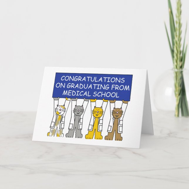 Medizinstudium Herzlichen Glückwunsch Niedlich Kat Karte (Vorderseite)