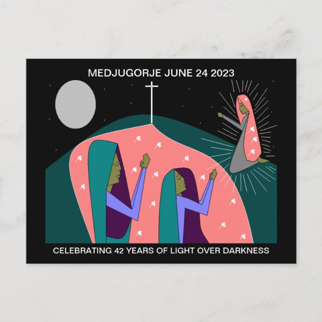 MEDJUGORJE 42-JÄHRIGE JAHRESPOSTCARD POSTKARTE (Vorderseite)